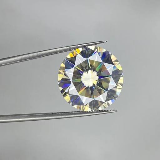 Loose Moissanite Light Yellow Clean Round Cut 8.25 MM