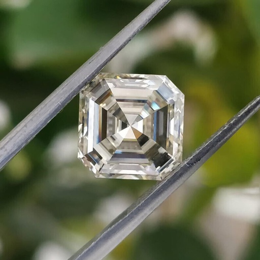 Loose Moissanite Off White Clean Asscher Cut 8.50 MM