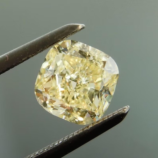 Loose Moissanite Off White Yellow Clean Cushion Cut 11.00 MM