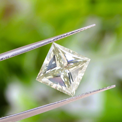 Loose Moissanite Off White Yellow Clean Princess Cut 4.00 MM